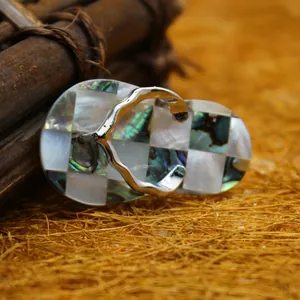 Personalized Abalone Shell Flip Flop Pendant Western Style Shell Mosaic Slipper Shape Pendant Necklace Jewelry Beach Accessory