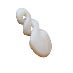Elegant twisted white mother-of-pearl shell pendant for DIY jewelry design and accessories