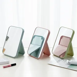 Large Desktop Folding Makeup Mirror Portable Square Single Sided Vanity Mirror For Student Dormitory Bedroom Makeup Tools
