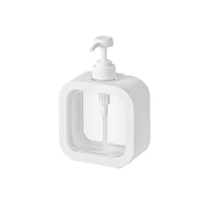 Distributeur à pompe carré blanc minimaliste avec fenêtre transparente pour savon