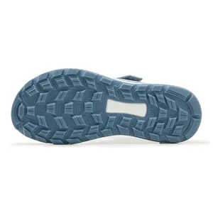 Detailed view of the blue TPR non-slip sole of a lightweight breathable sports sandal