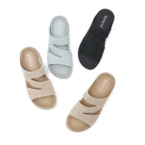 Comfortable open-toe platform sandals with breathable mesh straps in multiple colors