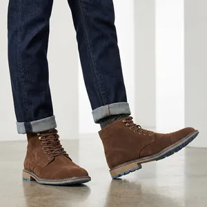 Men British Vintage Matte Work Martin Boots High Top Lace Up Thick Sole Anti-Slip Casual Tooling Ankle Boots For Men