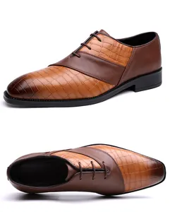 Professionelle Detailansicht aus mehreren Winkeln von braunen Business-Schuhen