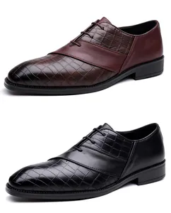 Nahaufnahme britischer Business-Formal-Lederschuhe in Braun und Schwarz für Herren