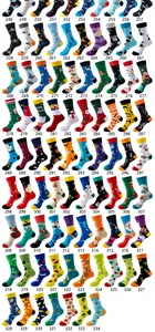 Grille de chaussettes en coton à motifs colorés avec numéros pour choix de style