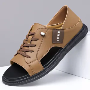 Heren Zomer Sandalen Ademend Instapper Casual Strand Schoenen Grote Maten Antislip Opengewerkt Synthetische Microvezel Rubberen Zool