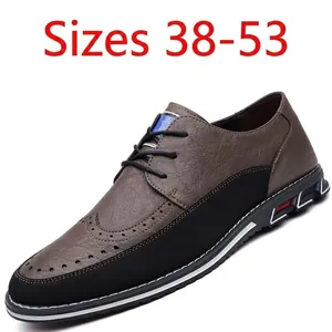 Scarpe Casual da Uomo di Grandi Dimensioni 38-53 in Pelle Microfibra Sneakers Brogue Antiscivolo Leggere Slip-on da Uomo