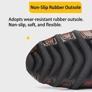 Men's casual leather shoe with non-slip rubber outsole and crocodile pattern texture