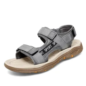 Large size men's summer sports sandals with breathable mesh for beach and outdoor hiking