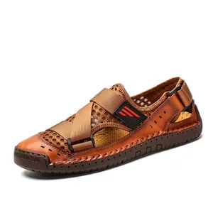 Atmungsaktive Herren-Outdoor-Sandalen aus Mesh mit verstellbaren Riemen und Gummisohle