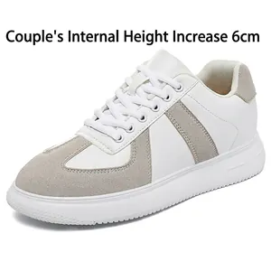 Herren Damen Unsichtbare Erhöhung 6cm GAT Plimsolls Retro Casual Kunstleder Patchwork Mikrofaser Größensteigernd Skate Schuhe