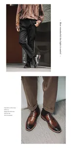 Close-up detail of stylish men's business formal leather shoes in black and brown