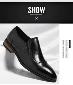 Vista dettagliata delle scarpe brogue da uomo in pelle nera con dettagli wingtip