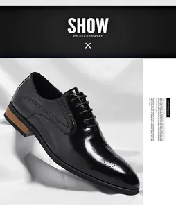 Detailed side view of black leather Oxford shoes with brogue perforated wingtip patterns