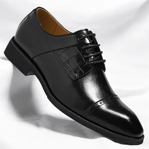 Elegante zwarte lederen zakelijke nette schoenen voor heren, ideaal voor bruiloft en formeel