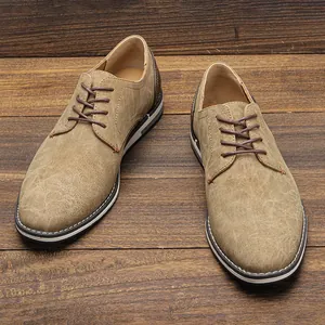 Chaussures décontractées Oxford pour hommes en cuir texturé avec semelle sport