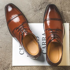 Elegant vintage brown leather oxfords with lace-up design and polished toe for formal wear.