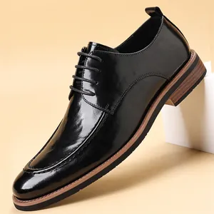 Herren Business Formell Anzugschuhe Regeneriertes Leder Schnürer Derby Schuhe Atmungsaktiv Verschleißfest Übergröße Herrenschuhe