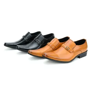 Classic men's business loafers in black and brown, featuring a stylish slip-on design