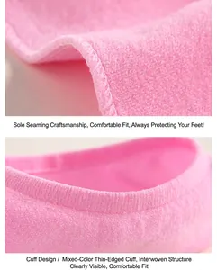 Close-up detail of pink boat socks showing soft cuff and fine stitching