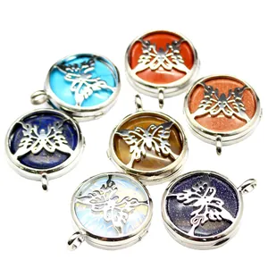 Collection of butterfly motif crystal pendants in various colorful stone settings