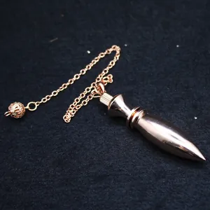 Pendule en cuivre or rose style pinceau Wenchang pour radiesthésie et méditation.