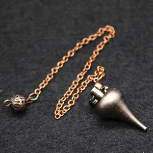 Vintage Bronze Wünschelruten-Pendel aus Metall mit Kette und dekorativem Anhänger