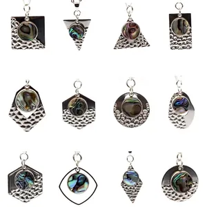 Boho Abalone Muschel Anhänger Halskette Edelstahl Gehämmert Geometrischer Schmuck Für Damen Ins Stil Halsketten