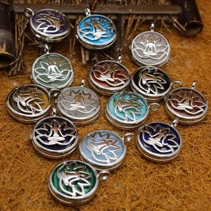 Wholesale yoga meditation lotus flower pendants featuring a variety of natural stones
