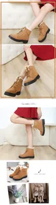 Detailansichten warmer Damen-Winterstiefel mit Schnürung und weichem Kunstfellfutter.