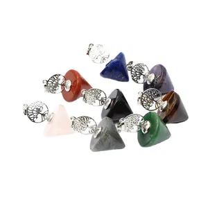 Tree of Life crystal pendulum pendants in various natural stones for jewelry making