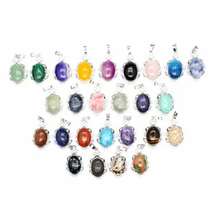 Colgante de Piedra Natural Hueco Micro-incrustado para Mujer Estilo Japonés Coreano Ágata Cristal Diamante de Imitación Dije
