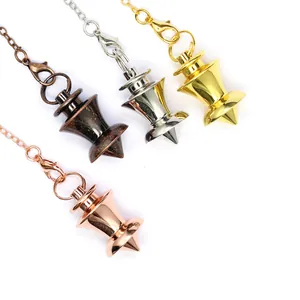 Ciondolo Pendolo in Ottone Geometrico Per Divinazione Tarocchi Bohemien Vintage Rame Galvanizzato Gioielli Martello Spirito