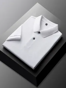 Premium white pure cotton polo shirt for men featuring breathable pique fabric texture