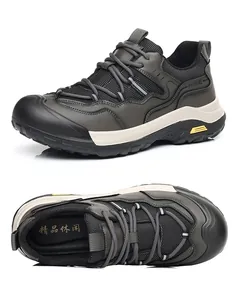 Durable men's outdoor hiking shoes featuring breathable mesh and a sturdy anti-slip thick sole