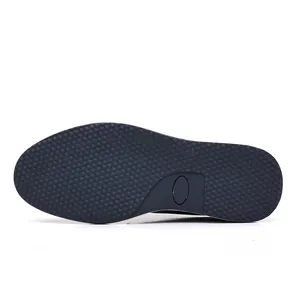 Detailed view of the durable anti-slip black rubber outsole for men's leather shoes