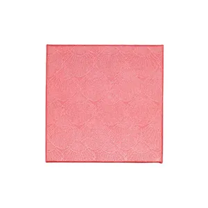 Elegant square pink jewelry packaging box with embossed scallop shell texture pattern