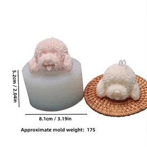 Detailed size measurements and weight info for the DIY poodle head silicone candle mold