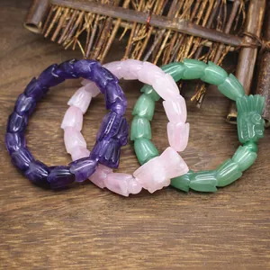 Naturstein Drachenkopf Drachenschuppe Armband Für Herren Damen Lapislazuli Amethyst Obsidian Aventurin Kristall Retro Chinesischer Stil Handschmuck