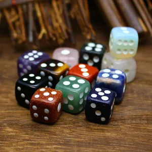 Juego de dados artesanales de piedra natural y cristal para juegos de mesa coloridos