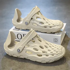 Zuecos Transpirables Huecos para Hombre Sandalias de Playa Antideslizantes para Exteriores Zapatos de Jardín Casuales Ligeros para Viajes de Verano