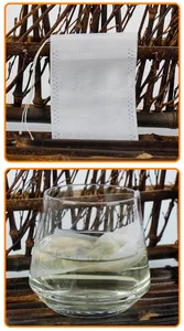 Sachets de thé jetables en non-tissé avec cordon de serrage pour thé en vrac et herbes