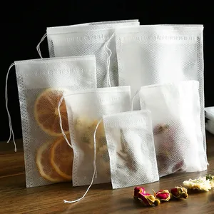 Sachets filtres à thé jetables en non-tissé avec cordon pour thé et herbes