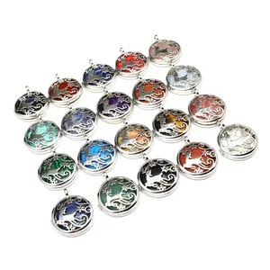 Multiple colorful natural stone reindeer locket pendants for jewelry making