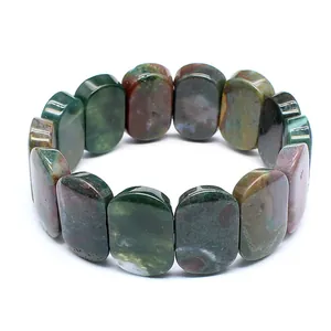 Macro view showing the unique textures of natural Indian agate and labradorite stones.