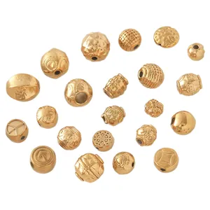 Perles d'espacement dorées en acier inoxydable pour la fabrication de bijoux DIY