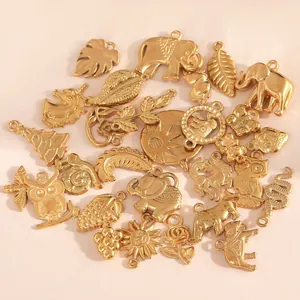 Variety of 18K gold plated stainless steel charms for DIY jewelry making designs