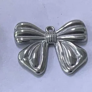 Zilveren roestvrijstalen strikhanger bedeltje voor DIY kettingen en armbanden
