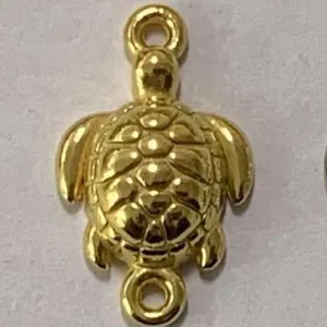 Detaillierter goldener Edelstahl-Schildkrötenanhänger für DIY-Schmuckherstellung